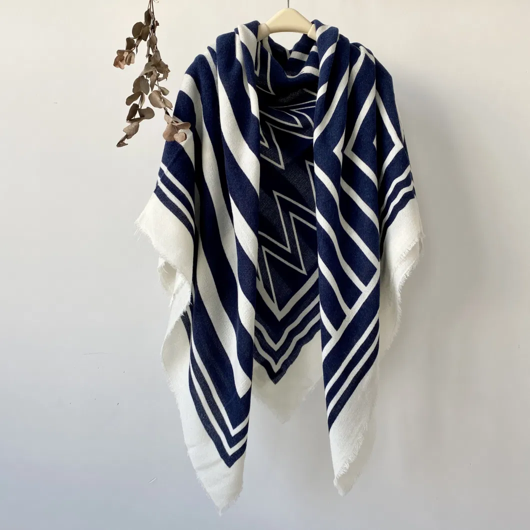 Striped Square Printed Stylish Style Design Scarf